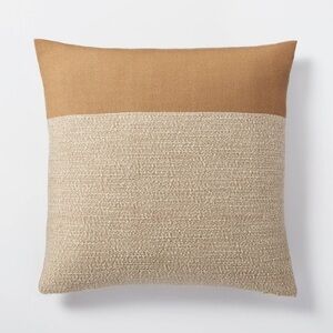 Studio McGee Threshold Color Block Tan & Cream Throw Pillow